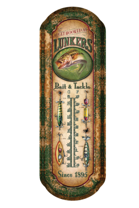 Lunkers Nostalgic Tin Thermometer